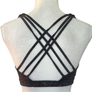 Victoria’s Secret Pullover Bralette Women SZ Large Mauve Gray Spacedye Workout